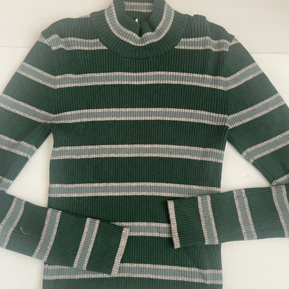 Sky and sparrow Striped Mock Neck Ribbed Sweater Size XL - Picture 1 of 7